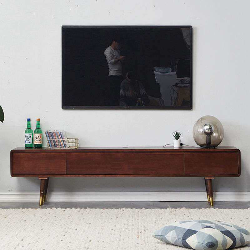 实木电视柜现代简约窄款客厅小户型卧室迷你家用小尺寸超窄型地柜