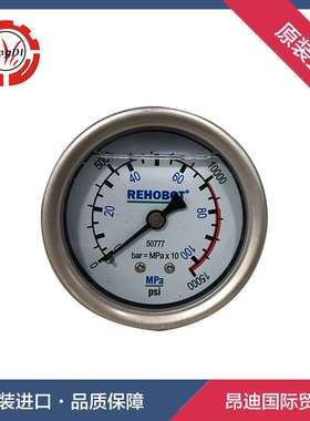 REHOBOT进口压力表50777耐震压力表0-100MPA高压耐震压力表