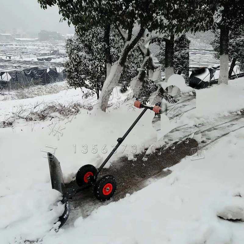 单把手推轮式推雪铲 人工手推推雪铲 雪地清雪推雪工具 铲雪机