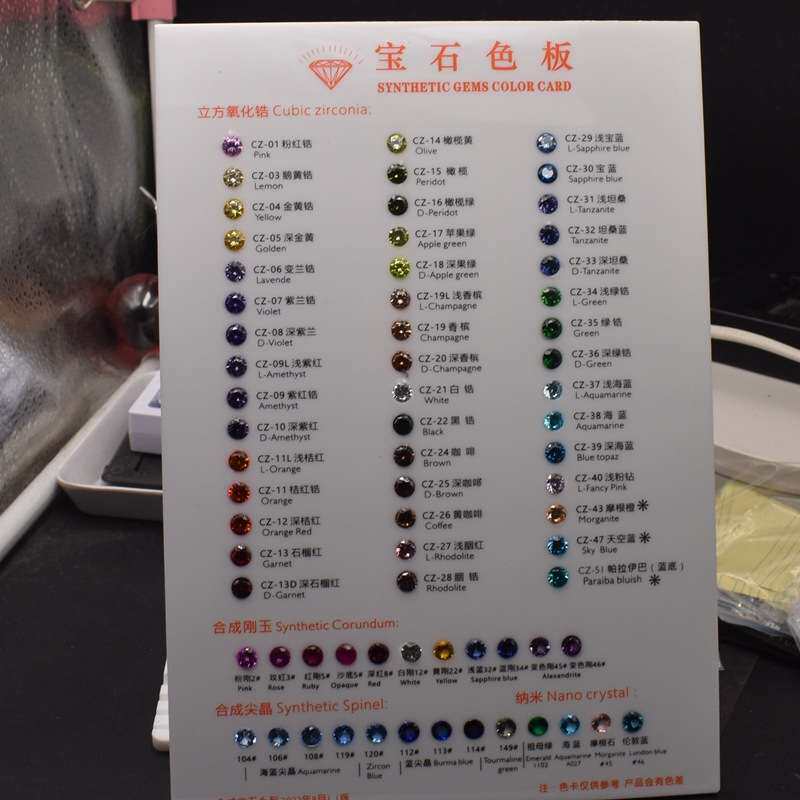 彩色锆石裸石色卡 红刚玉色卡  蓝尖晶色卡