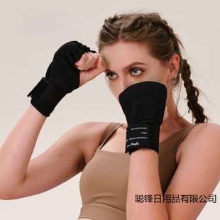 凝胶拳击手套半指拳套散打搏击懒人快速缠手带绷带泰拳男女渐变蓝