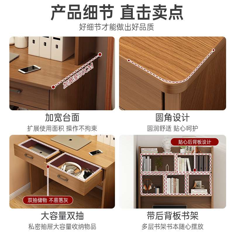 电脑桌出租屋家用书桌写字桌办公学习桌椅组合卧室大桌子宿舍桌子