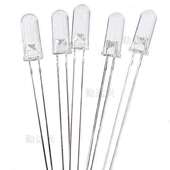 F5高圆头14.5mm加长脚51 53mm透明红黄蓝绿白高胶体led灯珠指示灯