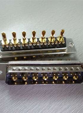 直销混装大电流焊线式24W7公座插头 实心级镀全金电源连接器