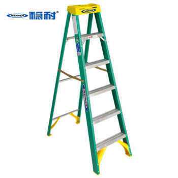 稳耐玻璃钢折叠人字梯绝缘梯电工电力工程多功能升降爬梯5905CN