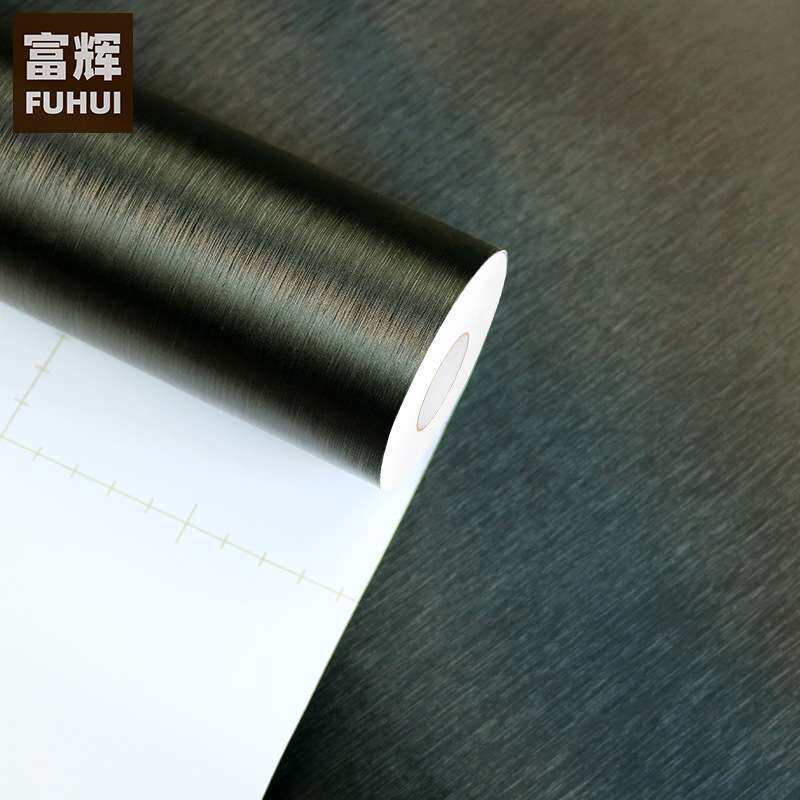 金银拉丝自粘墙纸防水酒店工程壁纸金属质感软片家具翻新贴纸防火