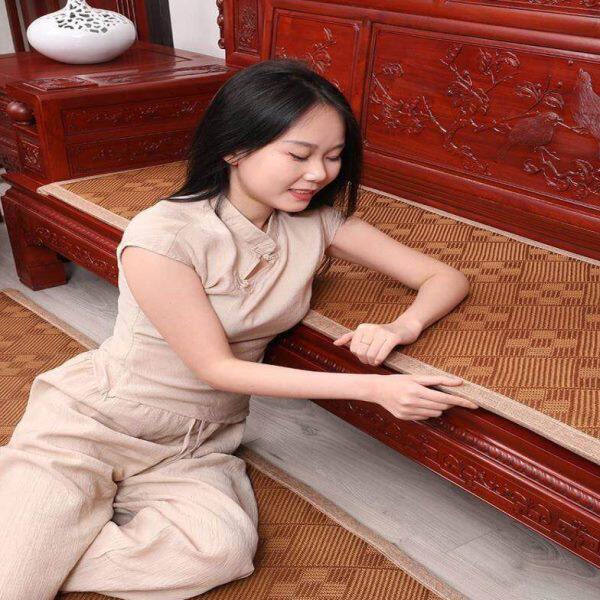 新中式红木沙发垫夏季凉席防滑加厚沙发坐垫藤席老式实木椅子垫子