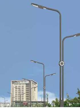 LED市电路灯杆6米7米8米单双臂道路灯杆新农村户外防水led路灯头