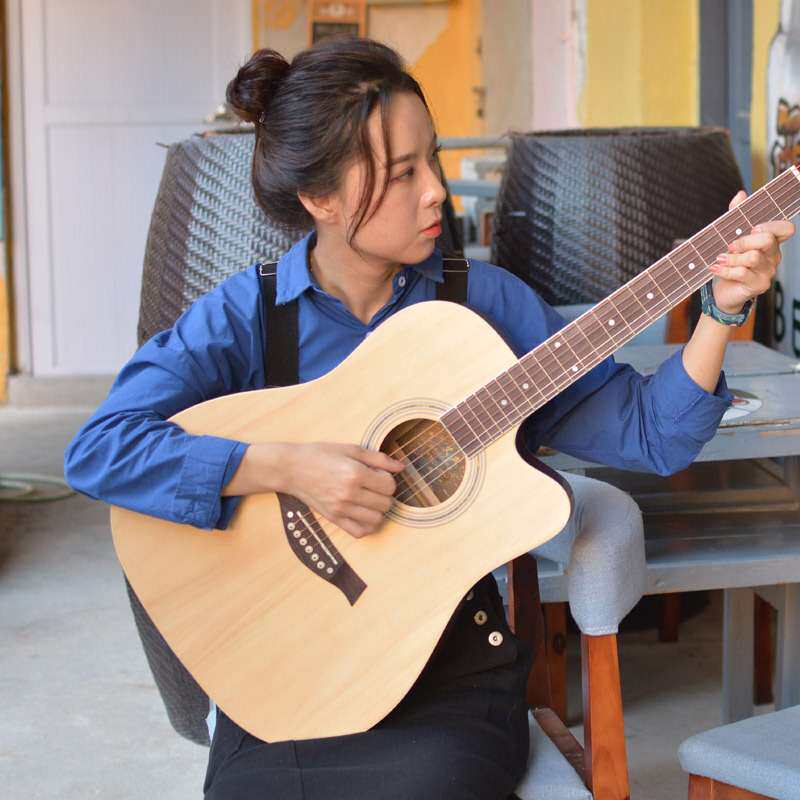 初级加工41寸民谣木吉他 云杉木缺角吉他 合板单板中档guitar
