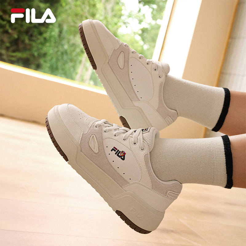 斐乐方块鞋1S丨FILA 板鞋26秋季新款女小熊厚底小白鞋百搭休闲鞋