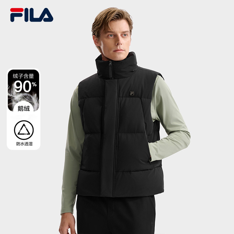 FILA 斐乐官方男士羽绒马甲2025冬新款简约百搭保暖基础立领外套,运动服/休闲服装,羽绒马甲,淘宝优惠券,粉丝福利购,淘宝优惠卷
