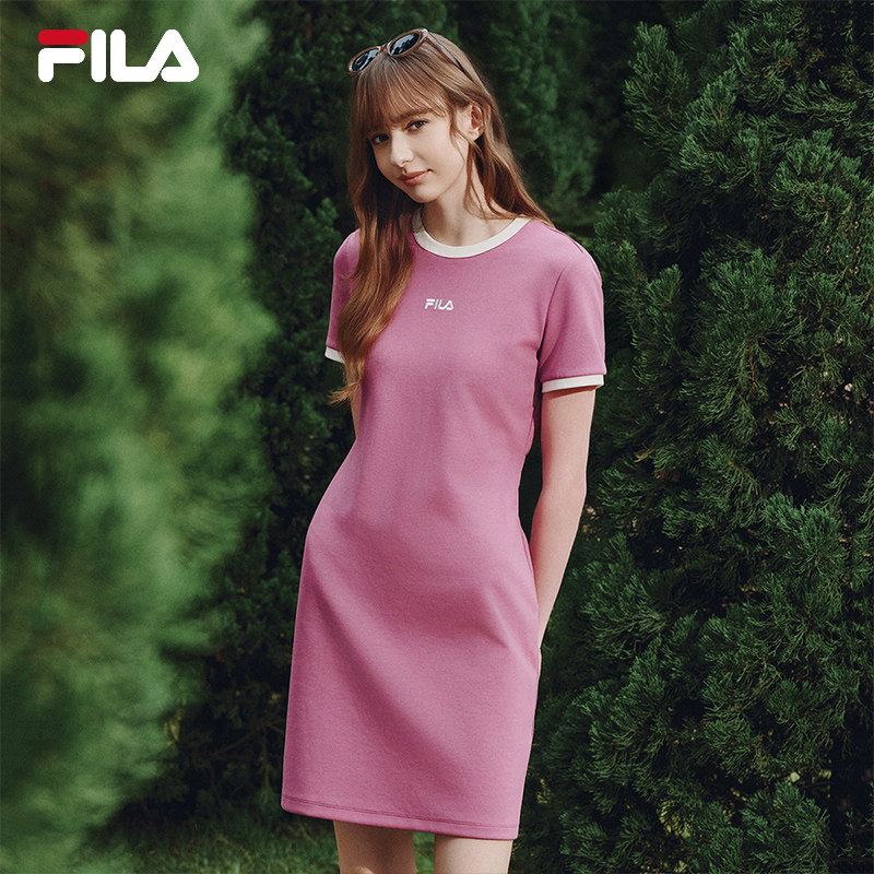 FILA 斐乐官方女子连衣裙2026夏季新款时尚休闲防晒运动修身T恤裙
