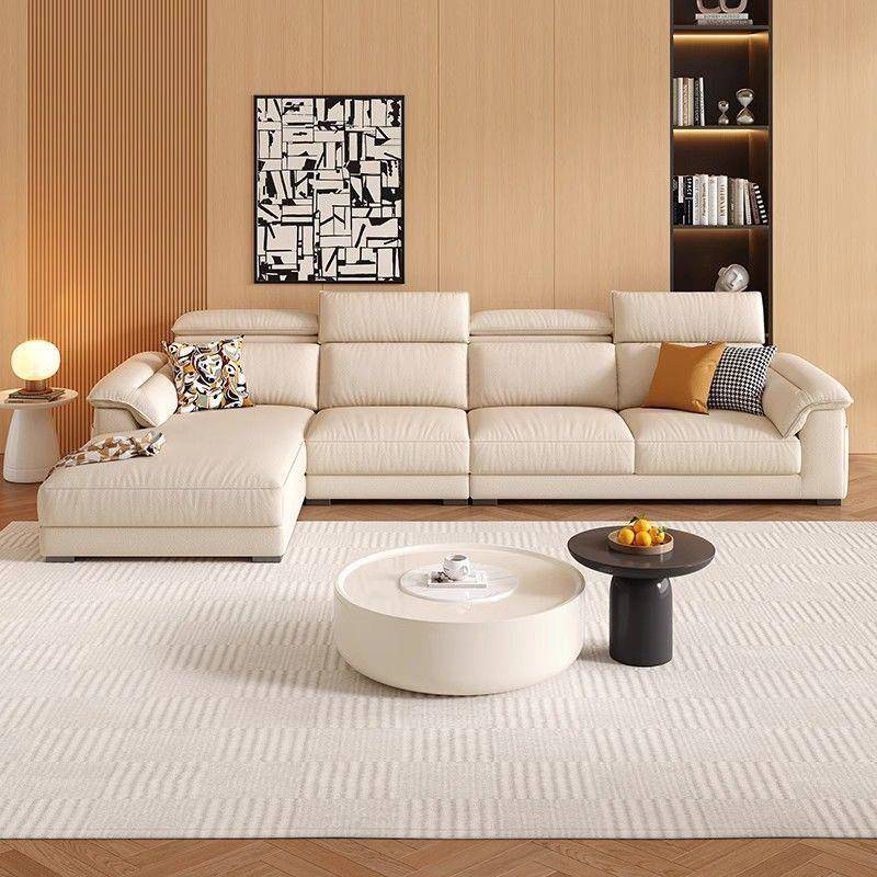 小户型奶油靠背艺直排沙发现代简约棉麻布高可调节绒布客厅贵妃风