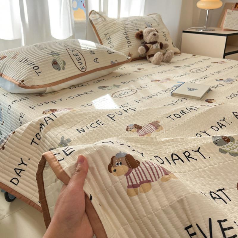 全棉榻榻米床盖三件套纯棉2025新款家用卧室四季通用防滑床单炕盖