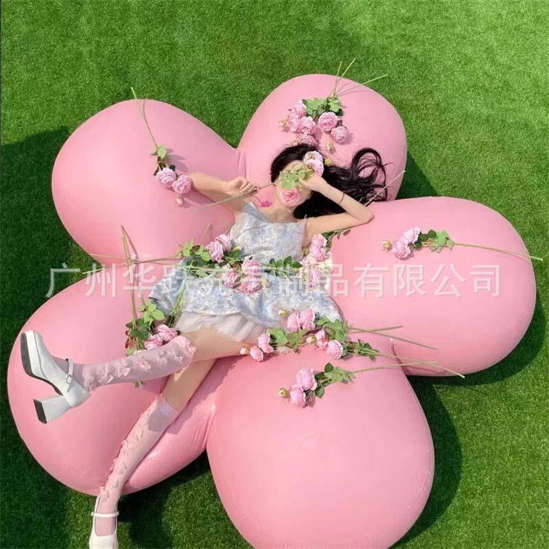 网红打卡PVC闭气花朵充气花朵网红拍摄模型悬挂装饰气模
