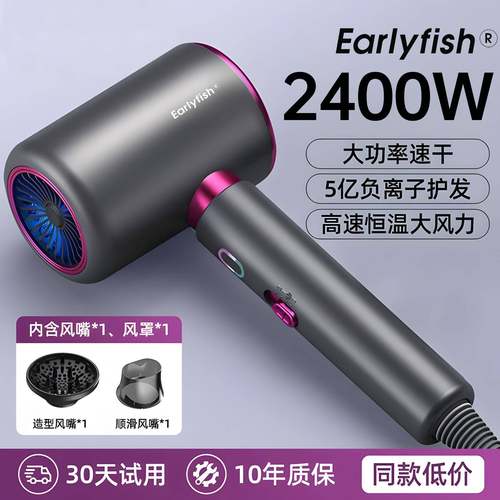 早鱼高速吹风机家用大风力负离子速干护发宿舍学生电吹风筒