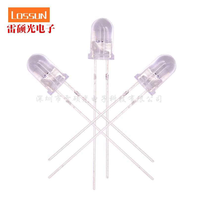 5mm白发暖白 led发光二极管直插白偏黄色透明胶体长脚 f5暖白灯珠