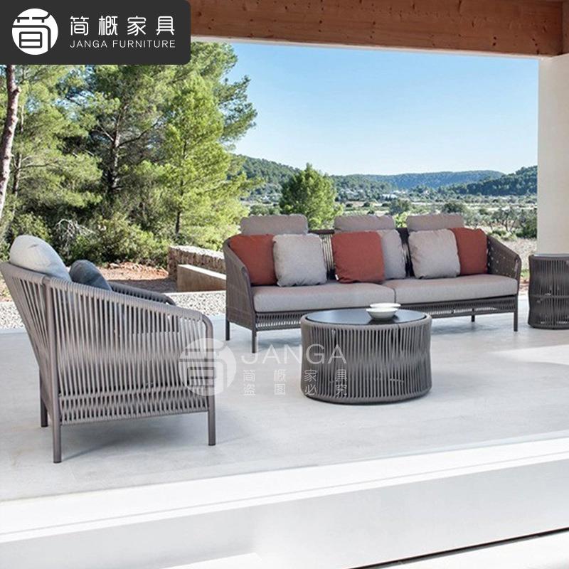 户外别墅庭院沙发休闲藤编沙发椅家具组合阳台花园防水防晒沙发
