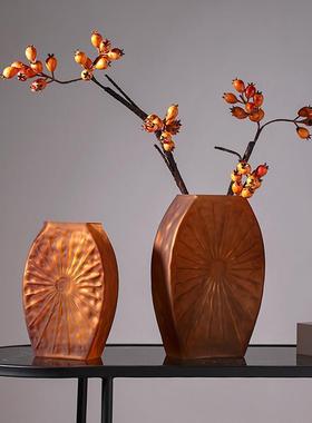 创意玻璃磨砂渐变花瓶家居客厅摆设干花插花瓶家用客厅房间装饰