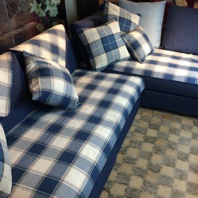 地中海简约现代布艺亚麻皮沙发垫格子套罩坐垫打折防滑四季三件套,居家布艺,沙发垫,淘宝优惠券,粉丝福利购,淘宝优惠卷