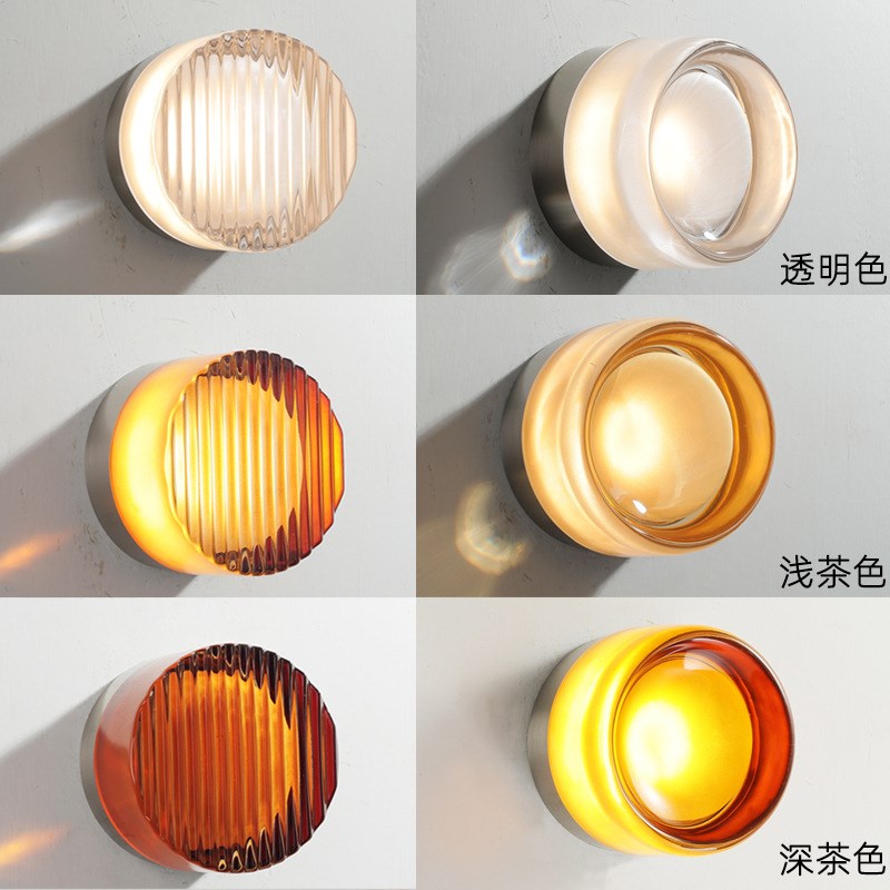 北欧极简圆形壁灯床头卧室楼梯2023G年新款客厅电视背景壁阳台网