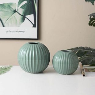 简约现代圆球型陶瓷花瓶摆件插花水培绿植花器花盆家居装饰摆件