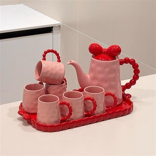 茶具套组带茶台家用陶瓷茶壶茶杯高品质轻奢 100个快m递 备婚