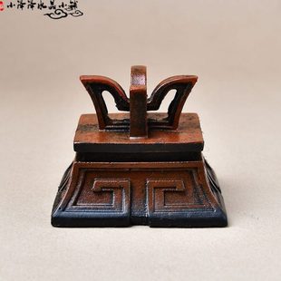 树脂复古方鼎摆件水晶球底座矿石原石玉石奇石底托晶簇支架展示