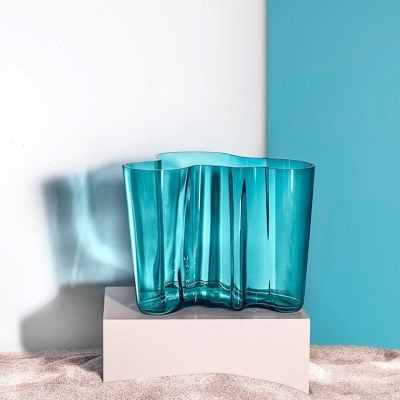 芬兰Iittala Aalto Vase湖泊花瓶台面玻璃花器北欧风轻奢极简家居