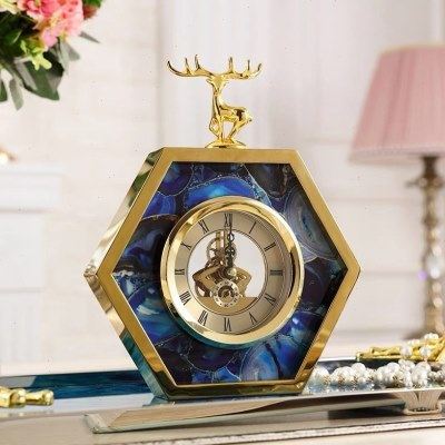 创意样板间客厅台钟座钟家居工艺品摆件卧室床头时钟桌面装饰摆件,家居饰品,台钟/闹钟,淘宝优惠券,粉丝福利购,淘宝优惠卷