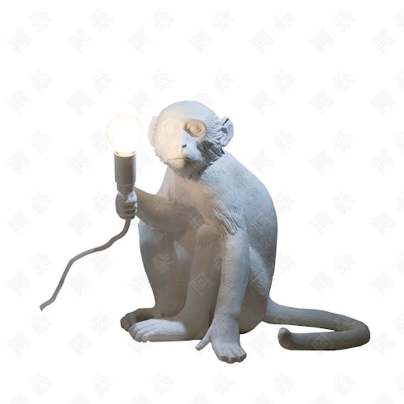 北欧动物吊灯创意餐厅样板房树脂猴子壁灯落地灯卧室装饰台灯1325