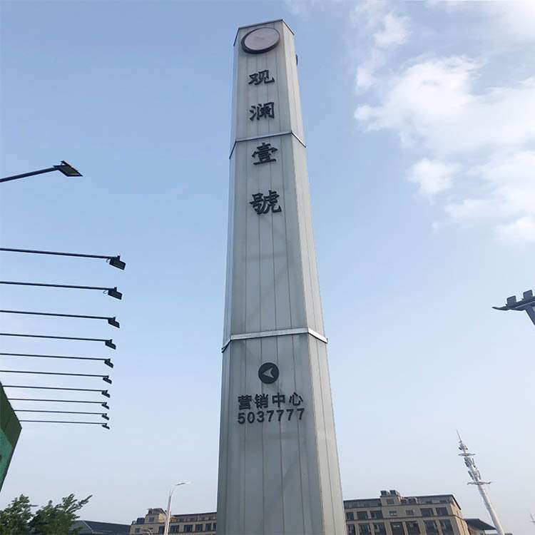 地产景区大型精神堡垒商场停车场落地导视牌户外立式不锈钢导向牌