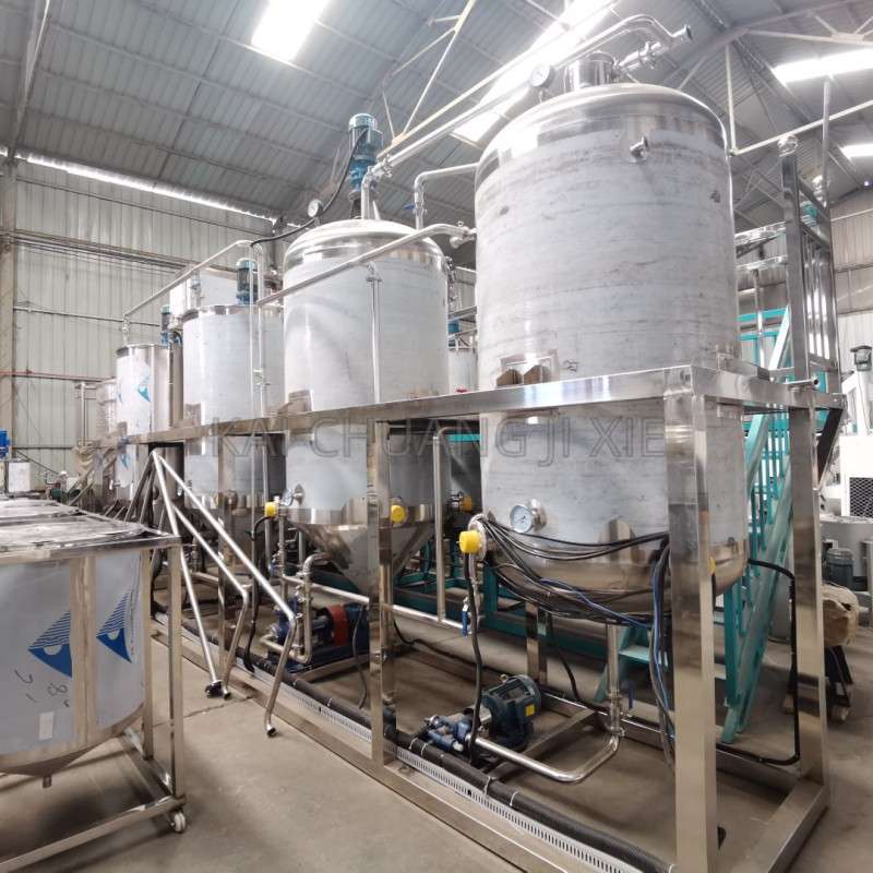 毛油食用油精炼设备大型精炼机棕榈油脱色脱水除臭精炼生产线
