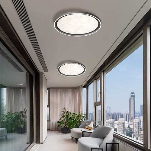 极简云雾过道阳台吸顶灯现代简约2025设计师新款全光谱led护眼灯