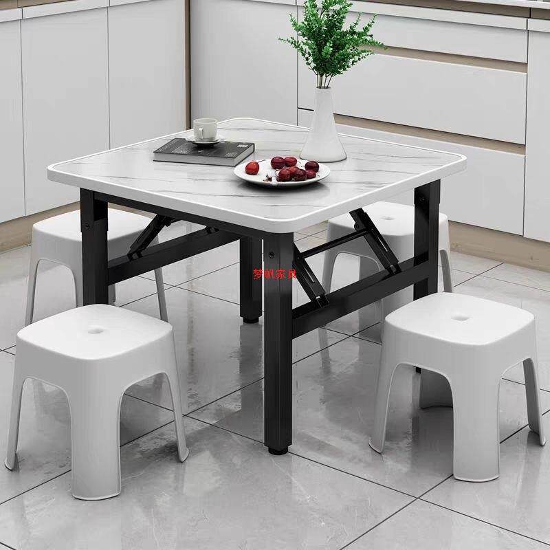 折叠桌子免安装简易餐桌出租屋家用饭桌正方形地摊矮桌摆摊小桌子