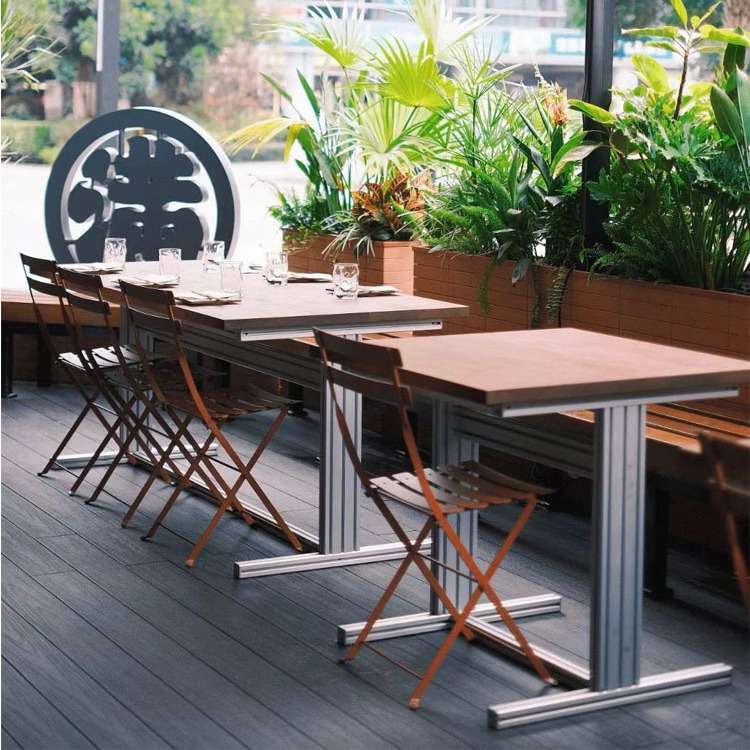 桦木海洋板简约复古咖啡桌奶茶桌小户型方形休闲吧办公边几餐桌