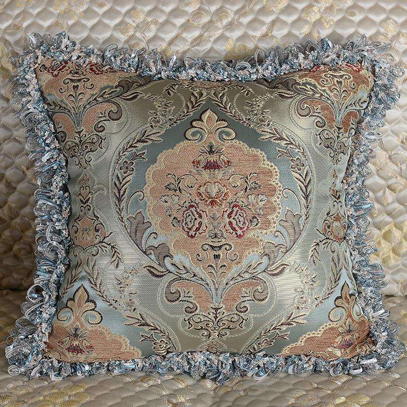 欧式沙发靠枕靠垫贡缎提花大抱枕套刺绣腰靠酒店家用含芯可订新品