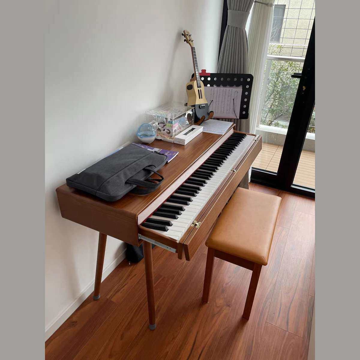 实木琴桌电子琴桌子88键电钢琴收纳桌音乐工作台编曲桌古筝收纳桌