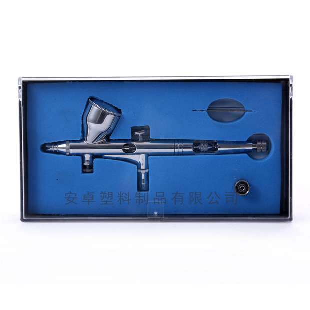 供应HD-180喷笔0.2mm口径9cc料壶双动外调笔身镂空 美术模型喷笔