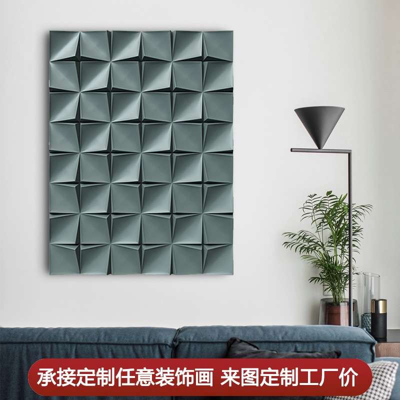 现代轻奢入户玄关装饰画3d立体浮雕过道走廊竖壁画样板间客厅挂画图片