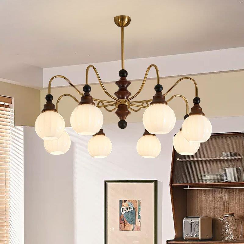 法式复古风客厅卧室吊灯中古客餐厅客卧室室内照明灯具.艺术