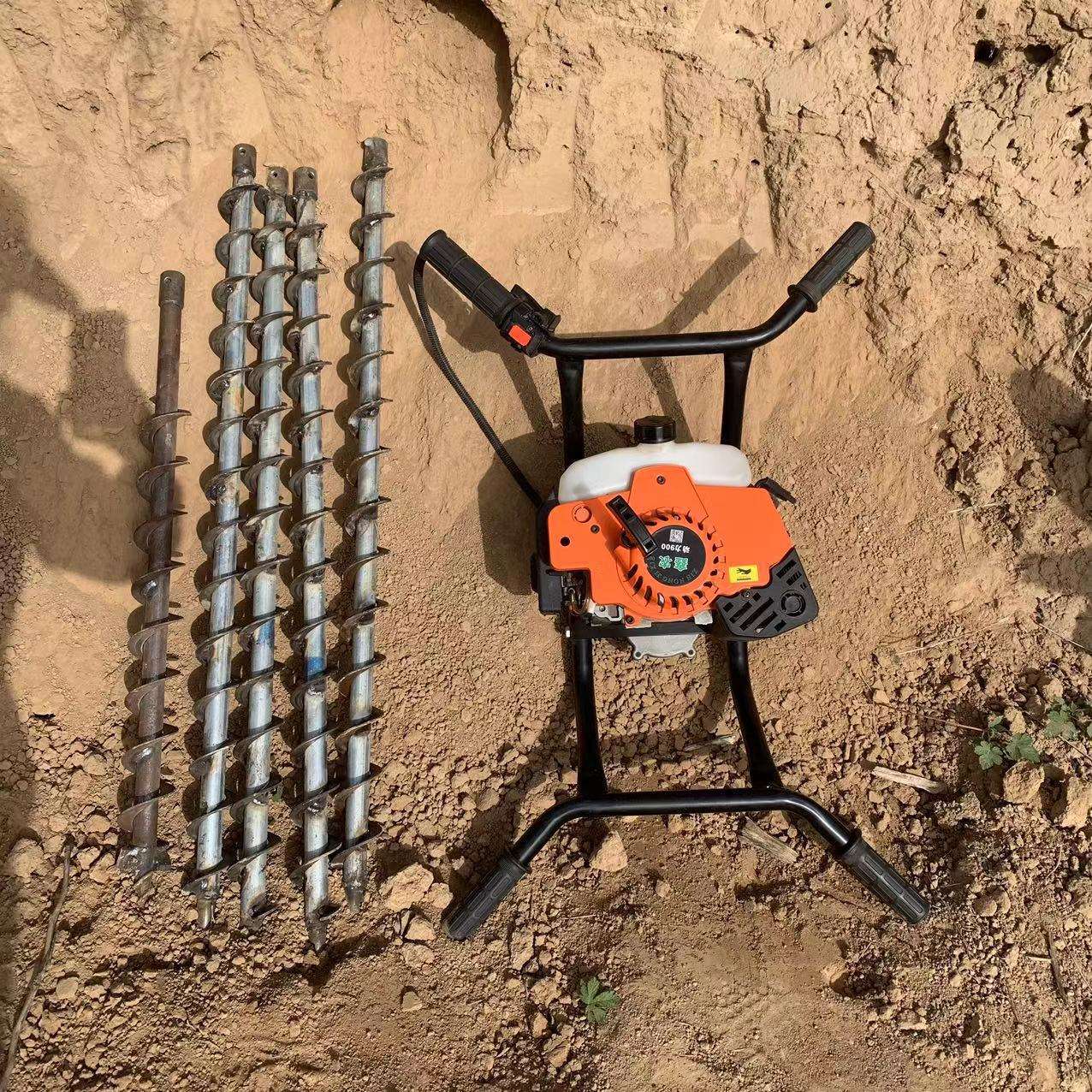 手持螺旋式横向打孔机边坡护坡打眼钻洞路下平行穿越施工钻孔20米