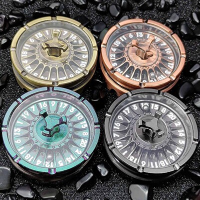 金属D20骰子旋转轮盘解压指针