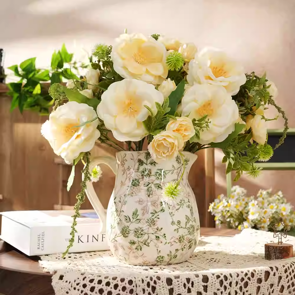 复古风仿真白玉堂花束