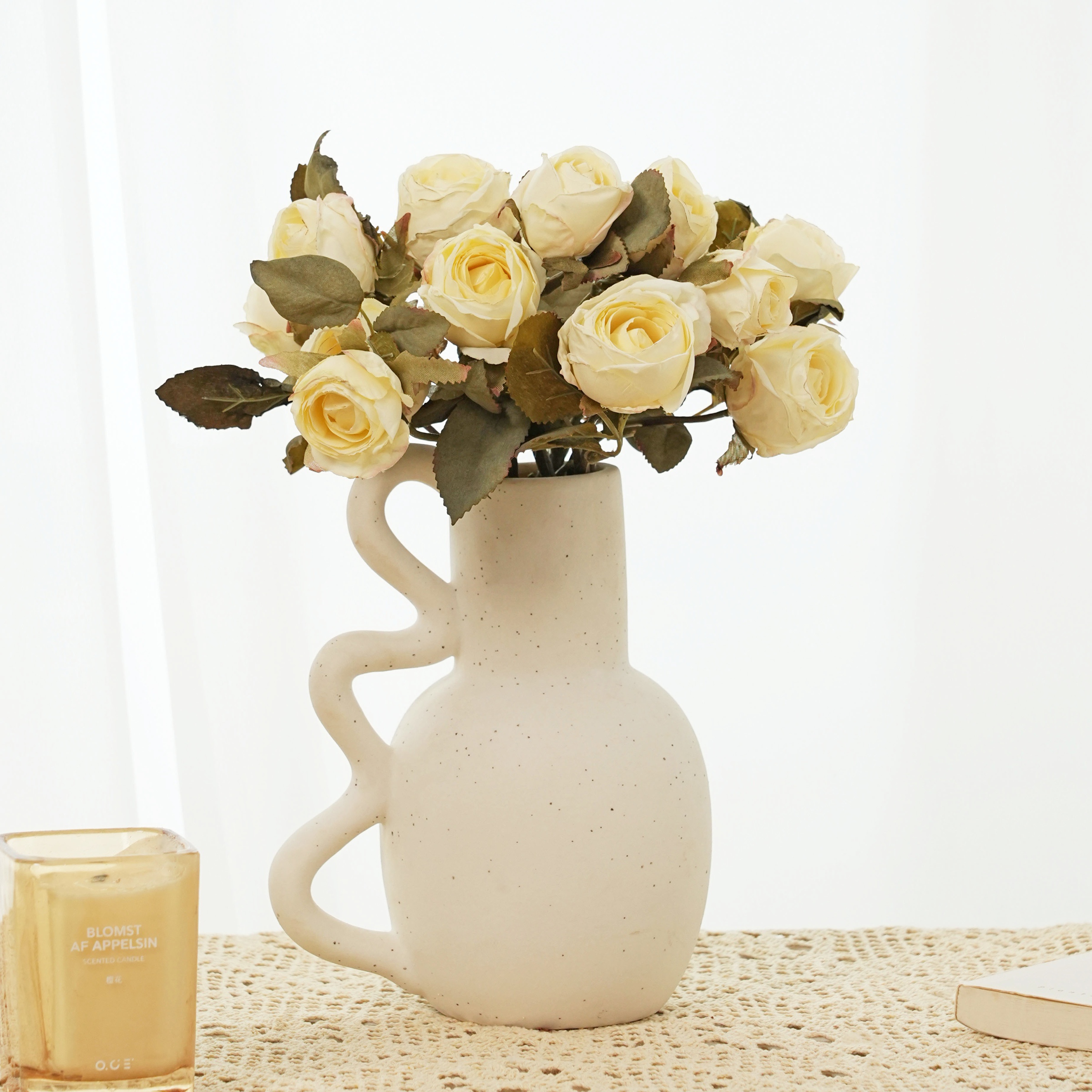 仿真花秋2头维纳斯法式复古假花