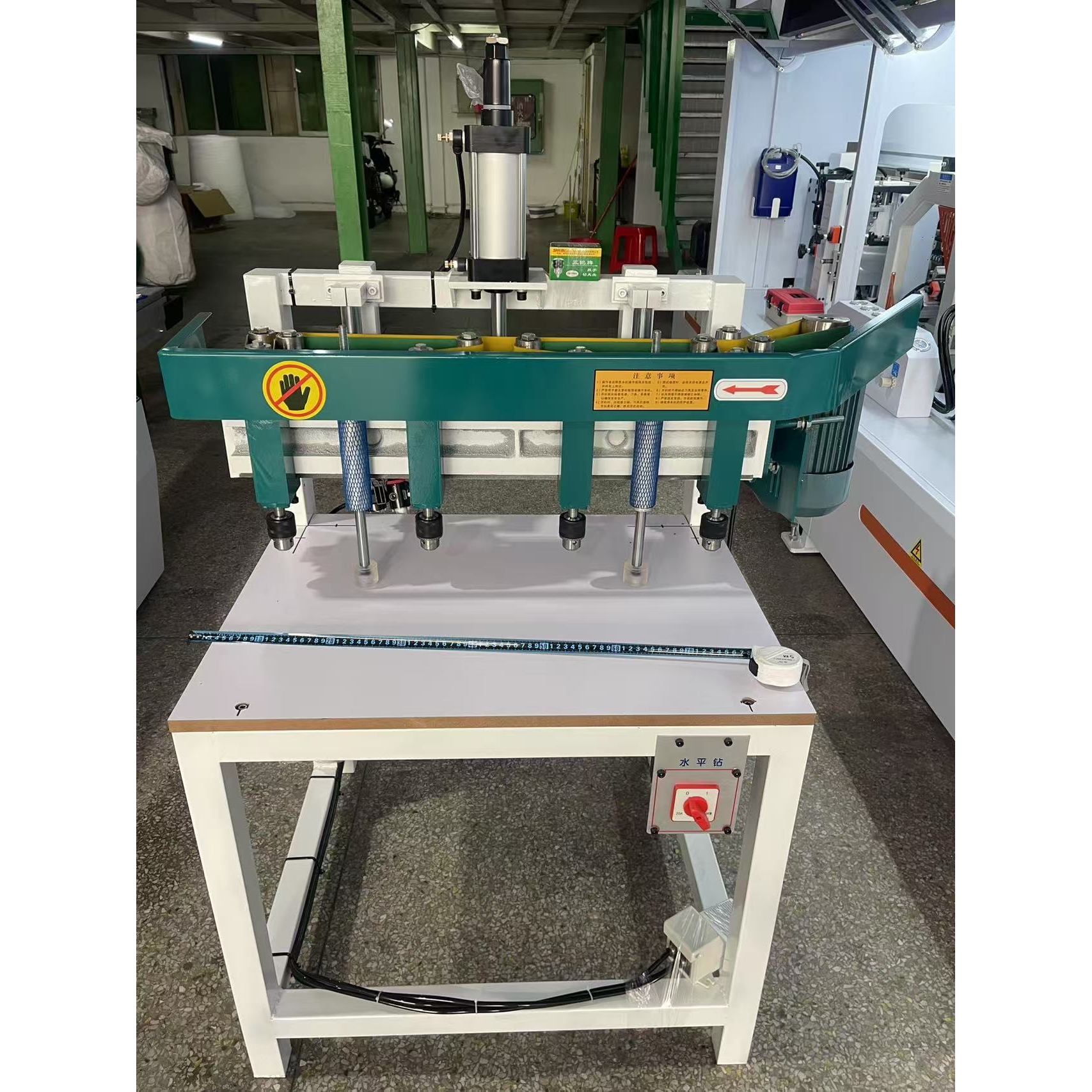 简易立式四头钻气动钻多头钻孔距可调可增减钻头 加长