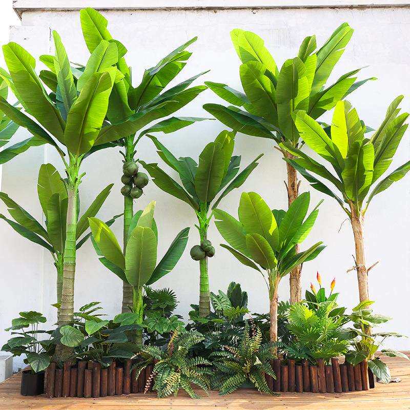 大型仿真芭蕉树绿植落地树盆栽假椰子树酒店装饰热带植物香蕉假树