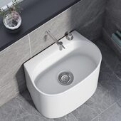 卫生间墩布陶瓷小号元 匠家用拖布池拖把池双驱动阳台大号池