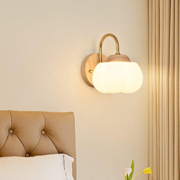 原木棉花壁灯奶油风温馨卧室床头灯现代简约网红客厅走廊中山灯具,家装灯饰光源,壁灯,淘宝优惠券,粉丝福利购,淘宝优惠卷