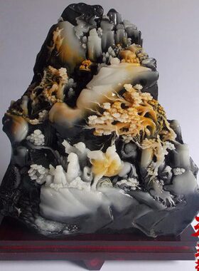 人创意礼品雕刻仿路装饰品特价大摆寿山石指工艺品摆件电视柜件仙